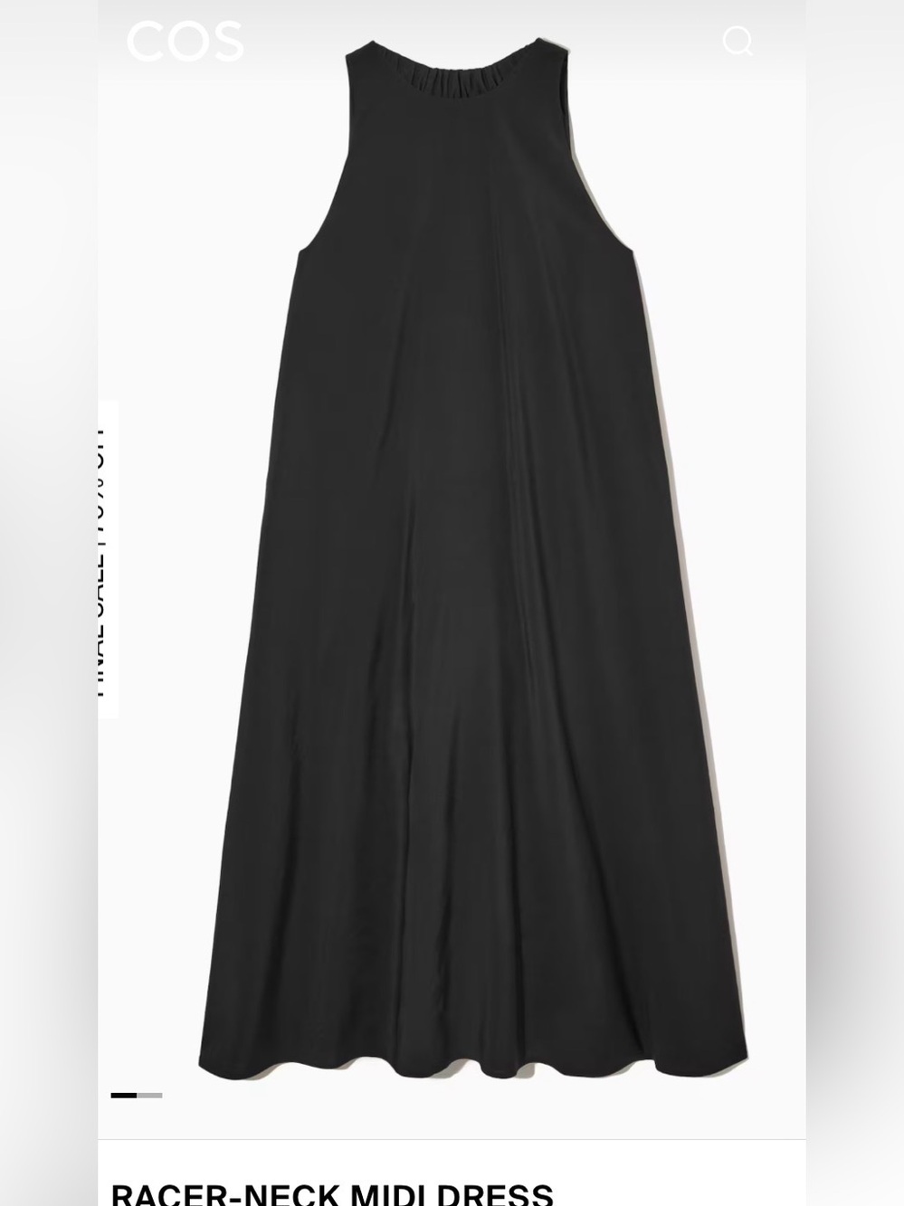 COS Black Sleeveless Midi Dress with High Neck and pockets - Picture 11 of 11